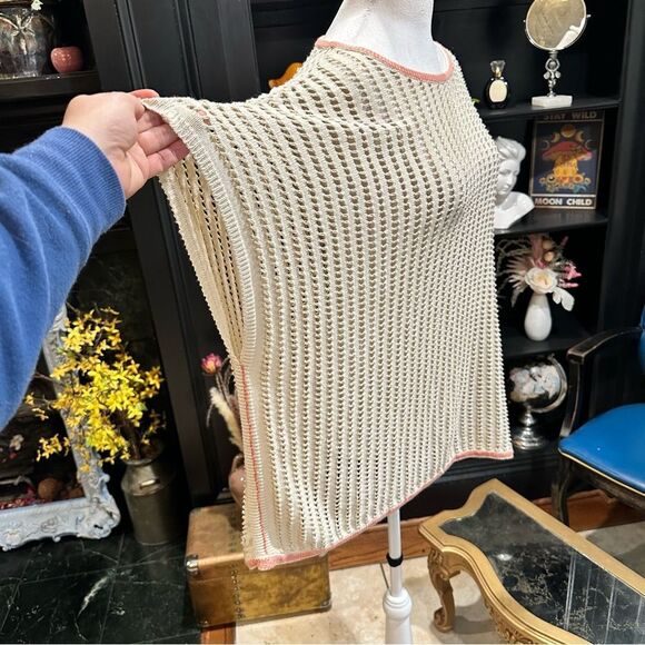 Manos Del Uruguay Cream Open Knit Sweater Size Large - Picture 11 of 12